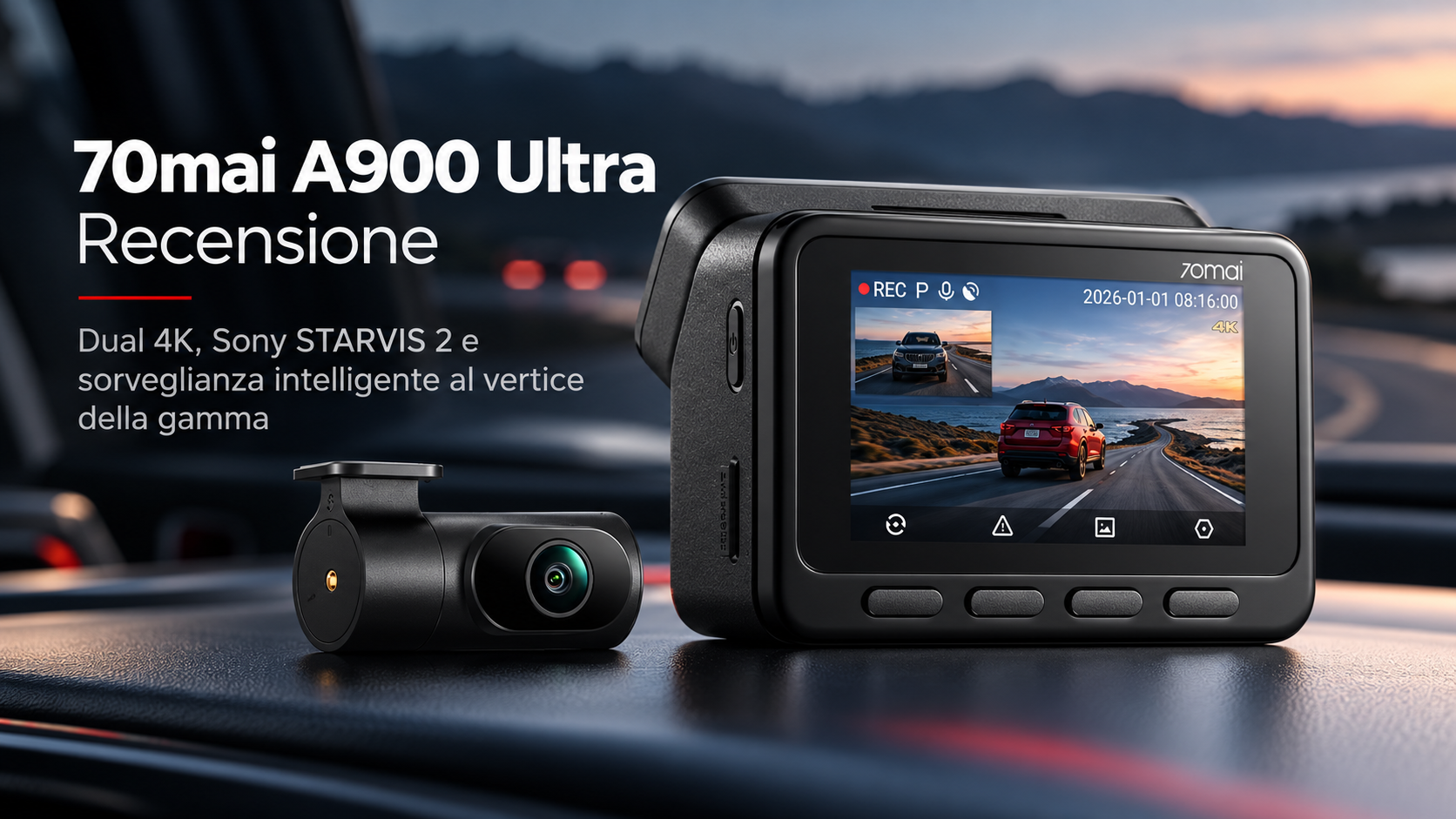 70mai A900 Ultra Recensione | Dash Cam Dual 4K, Sony STARVIS 2 e sorveglianza intelligente al vertice della gamma