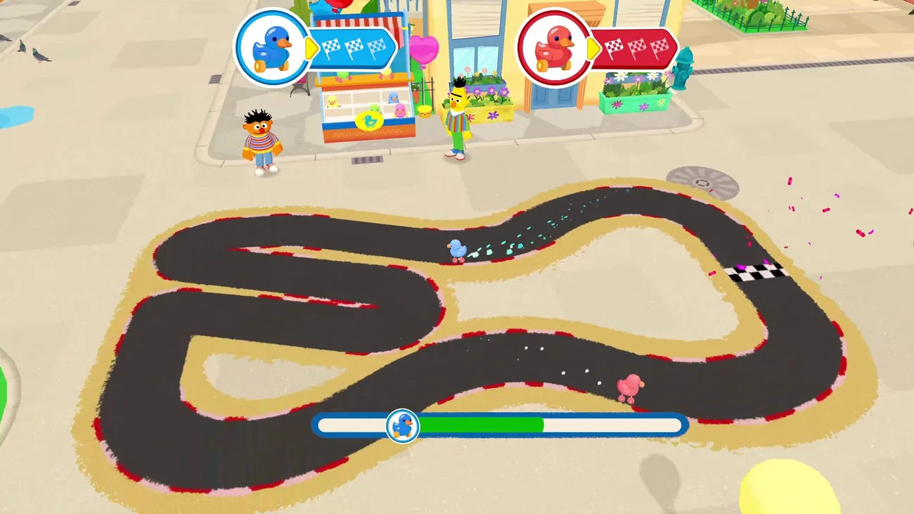 Minigioco della pista con i piccoli corridori.
